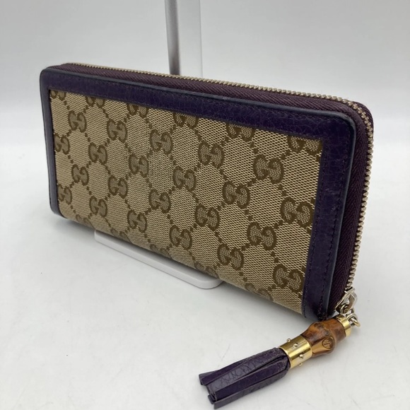 RARE Vintage Gucci Bamboo Zippy Wallet - Box & Card Included - Picture 2 of 14